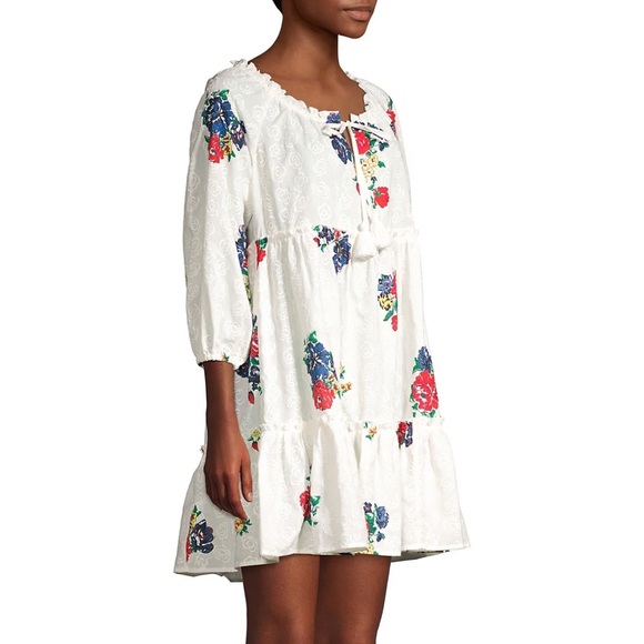 Tory Burch Dresses & Skirts - Tory Burch Floral Embroidered Ruffle Tassel Cover-Up